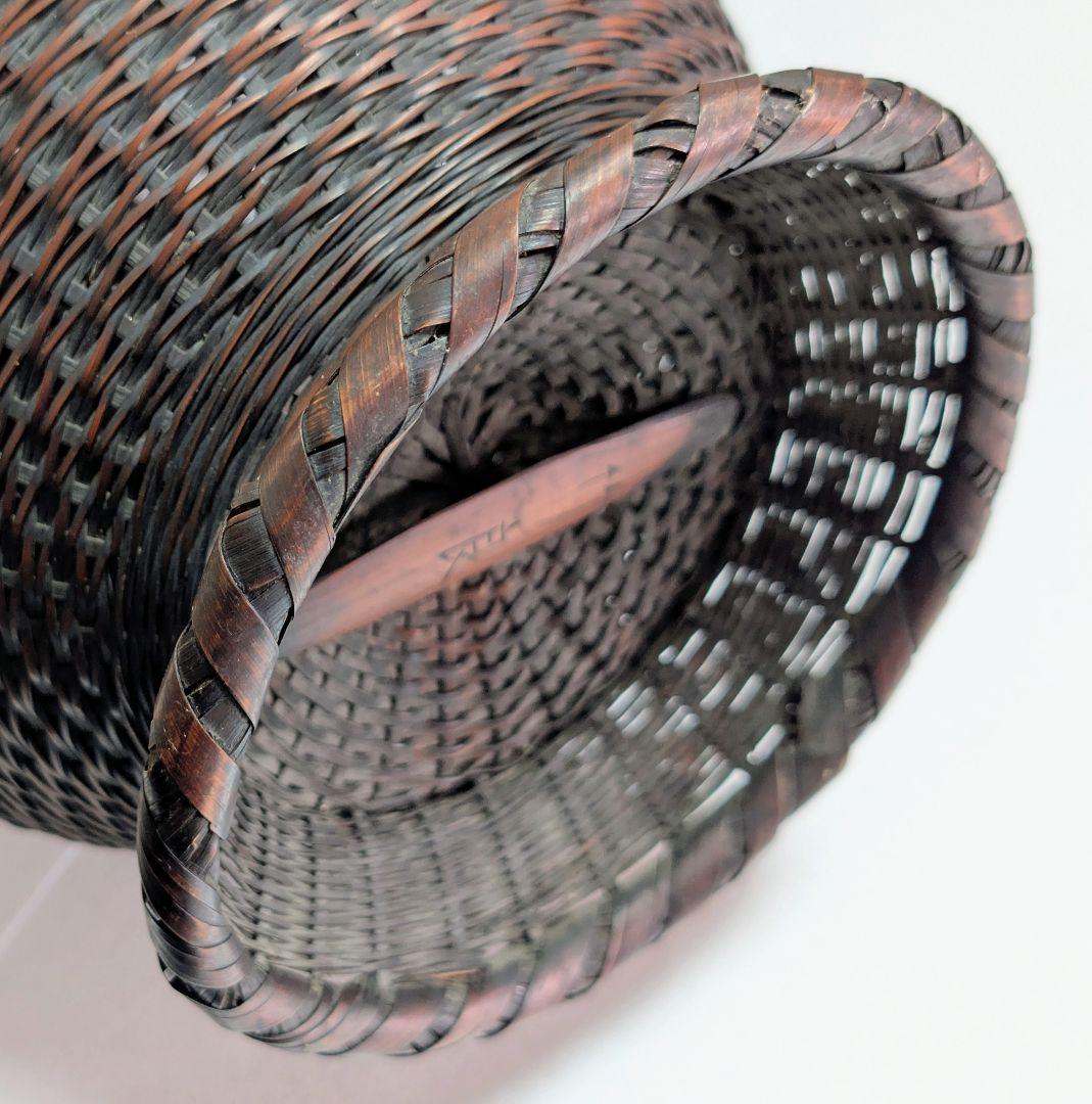 竹良作 花籠 竹籠 竹筒 古竹 華道具 細密 作家物 古美術