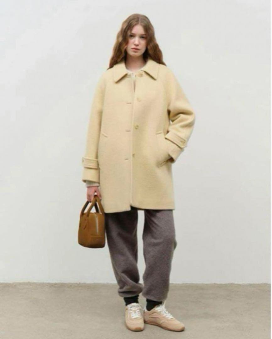 dunst ALPACA HALF MAC COAT BUTTER 韓国