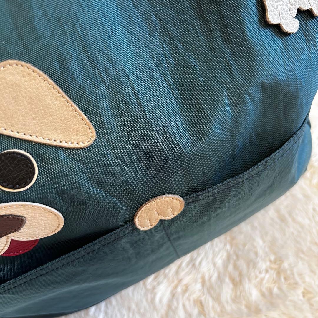 美品⭐︎IBIZA トートバッグ　ナイロン✖️レザー　ワンちゃんアップリケ