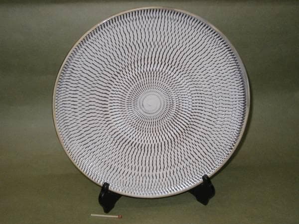 小鹿田焼「丸皿（飛び鉋）１尺」1枚【 送料確認用出品 】