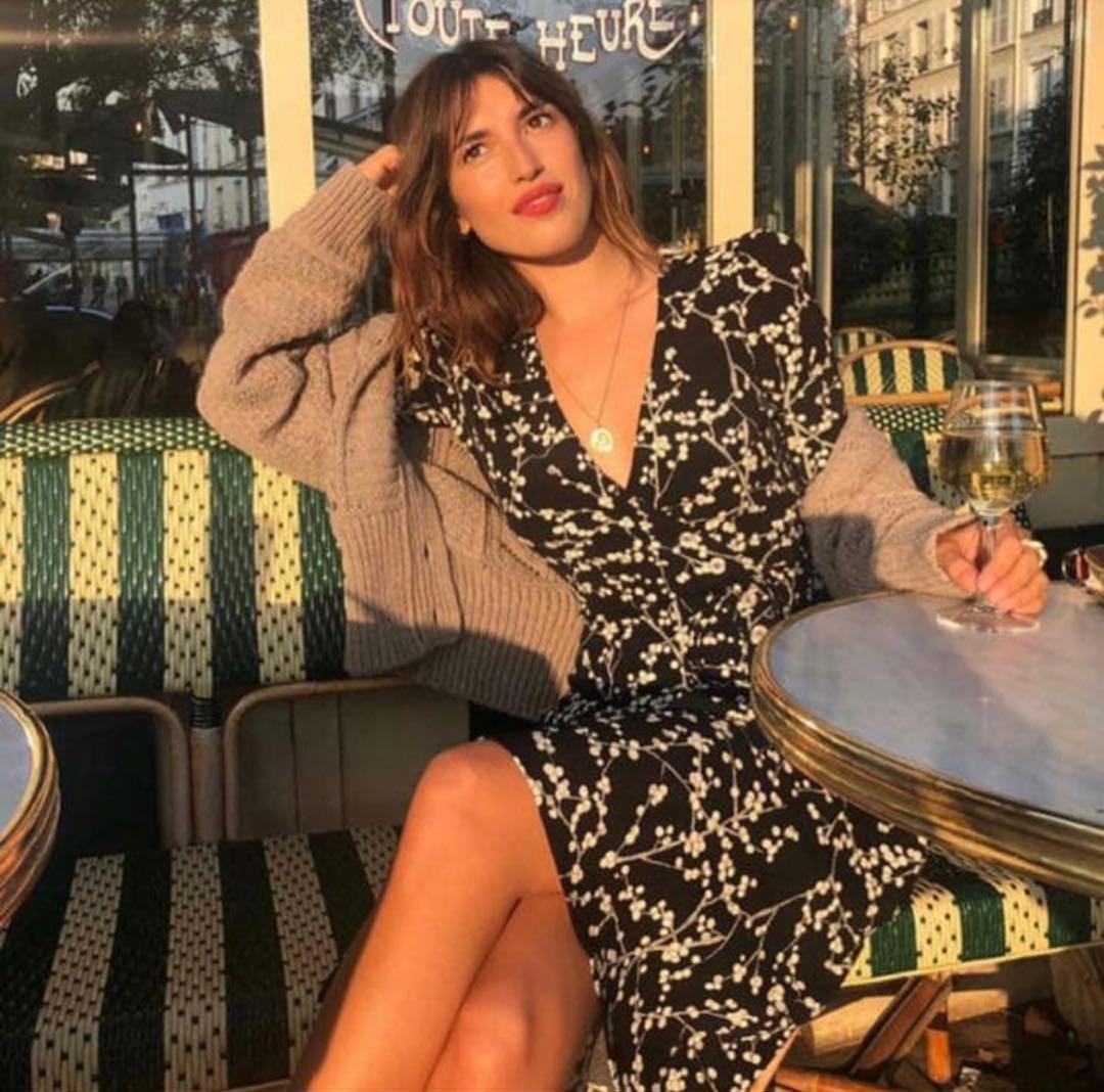 ROUJE Cherry fleurs Gabin 黒 ラップワンピース 36