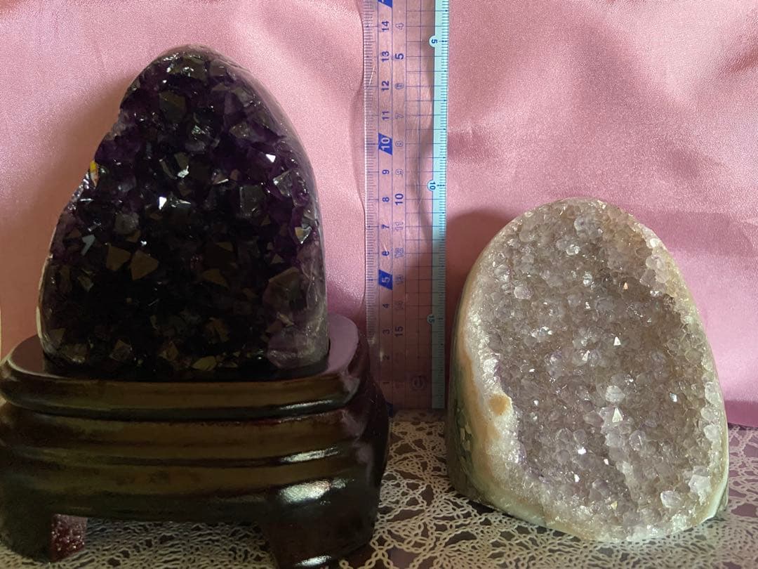 アメジストとピンクアメジスト最高級でずっしり感あり