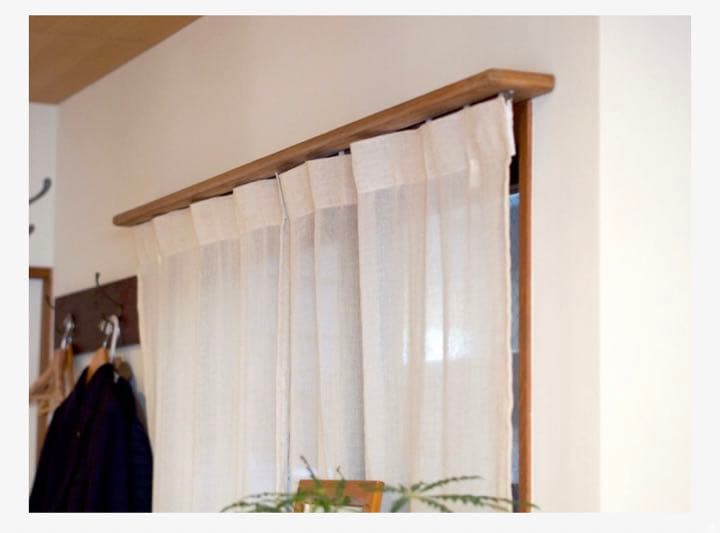 【木製カーテンレール】チーク、シングル、880