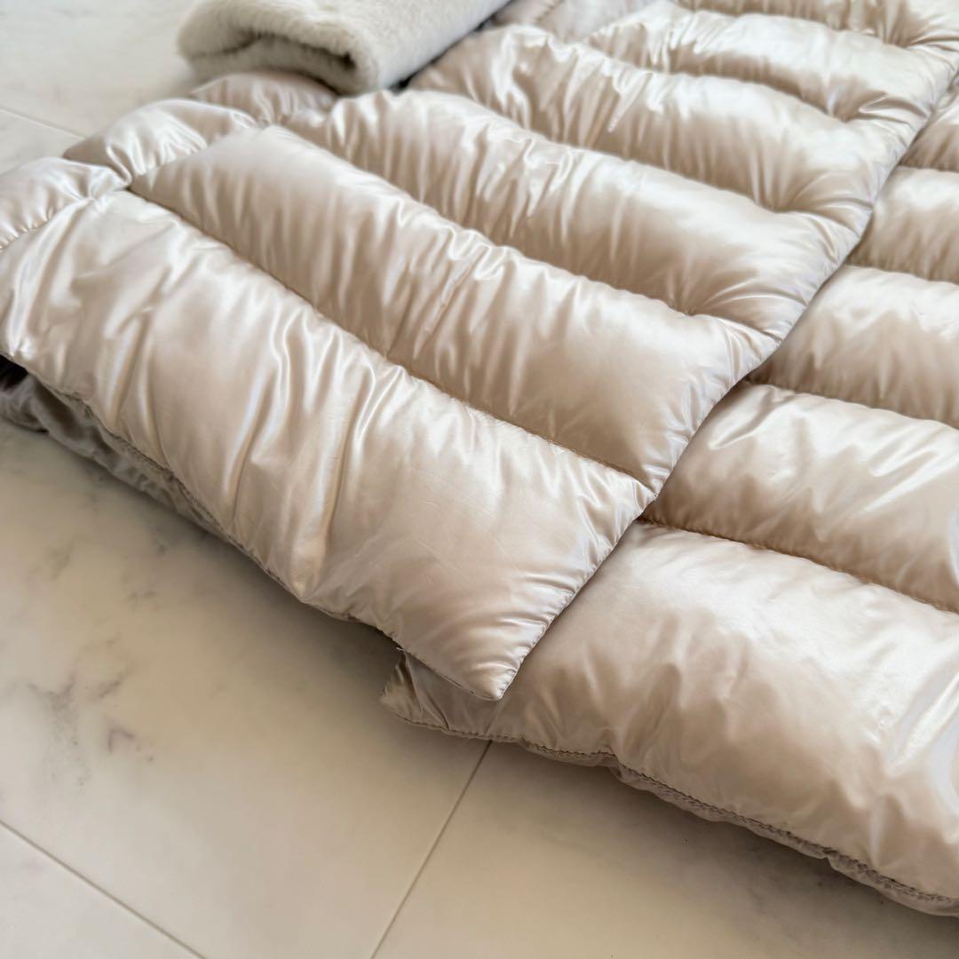 タグ付未使用★HERNO ダウンコート エコファー 異素材 切替 グレージュ42