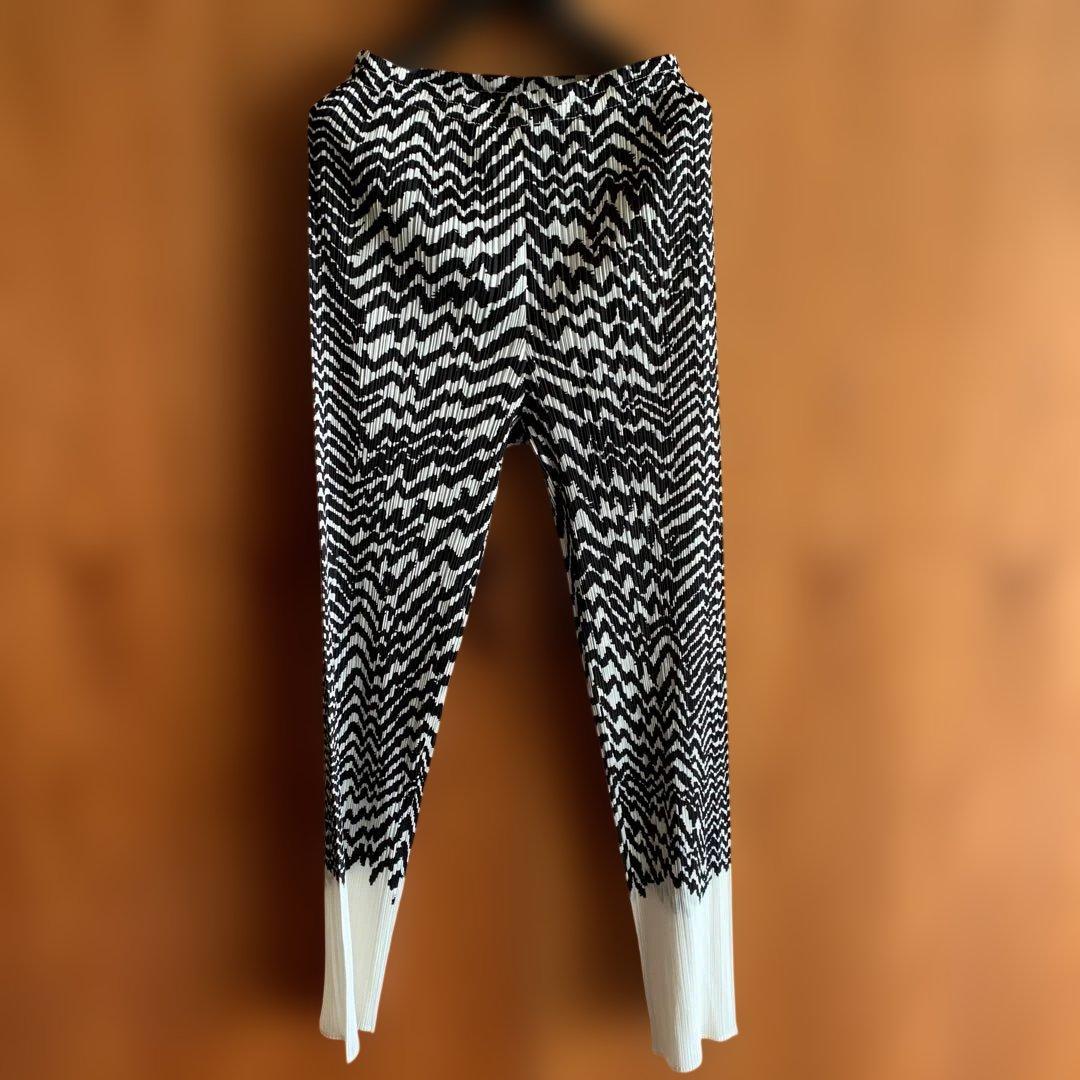 PLEATS PLEASE モノクロ　スカートパンツ3点セットアップ