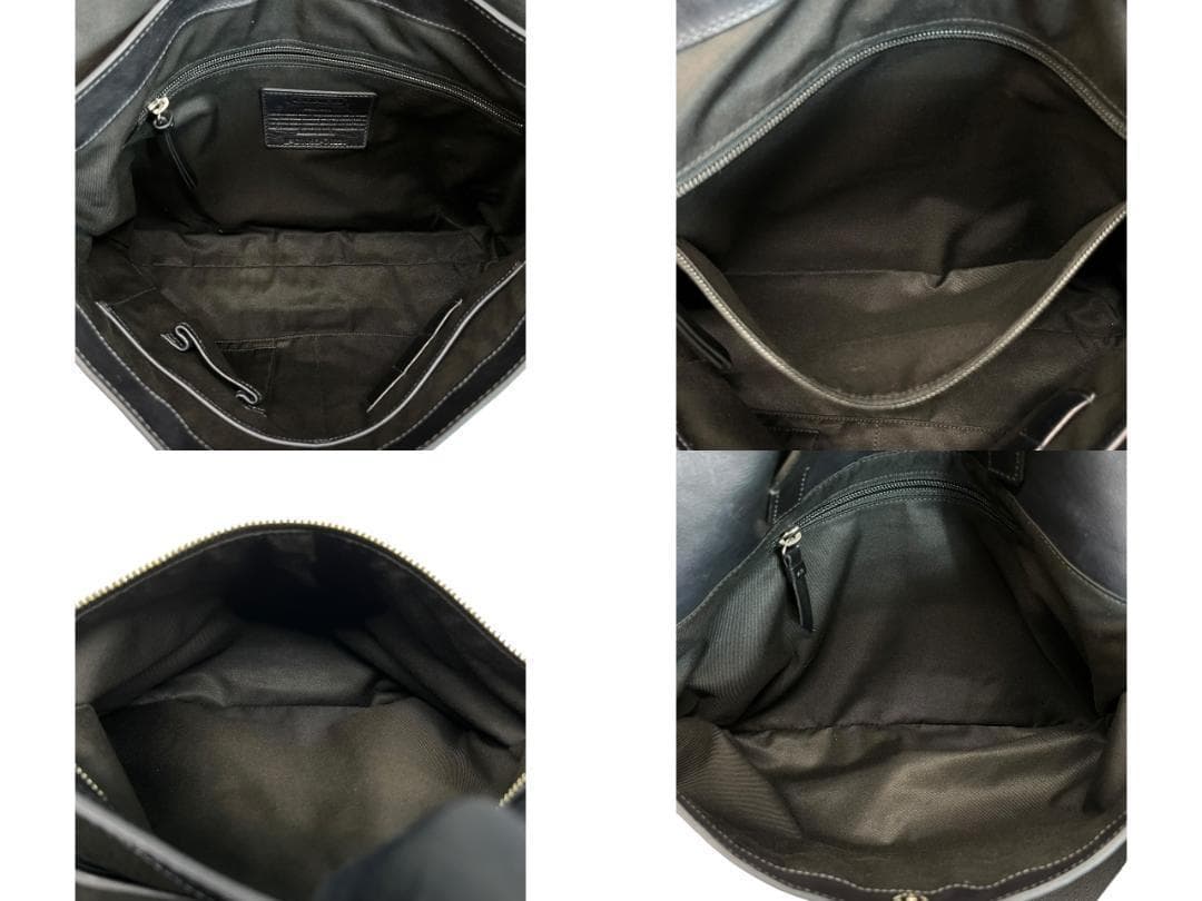 COACH トンプソン レザー メッセンジャーバッグ ショルダーバッグ ネイビー