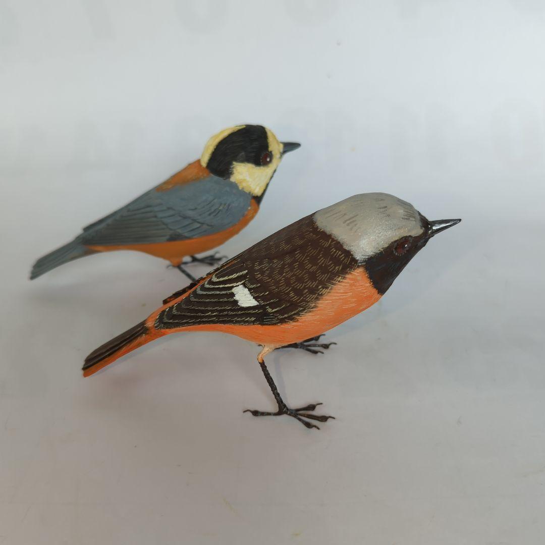 ジョウビタキとヤマガラのバードカービング