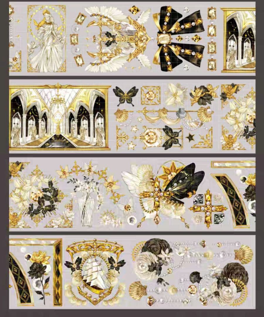 巻売 540★ 海外 マスキングテープ マステ PET 装飾 花 人物 贝壳光