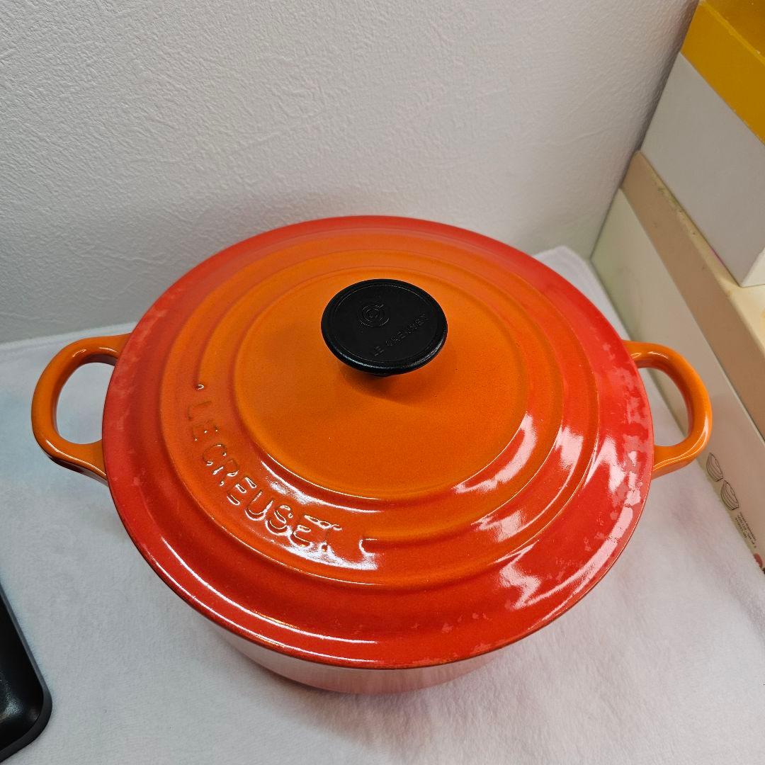 LE CREUSET ル・クルーゼ 両手鍋 20CM オレンジ
