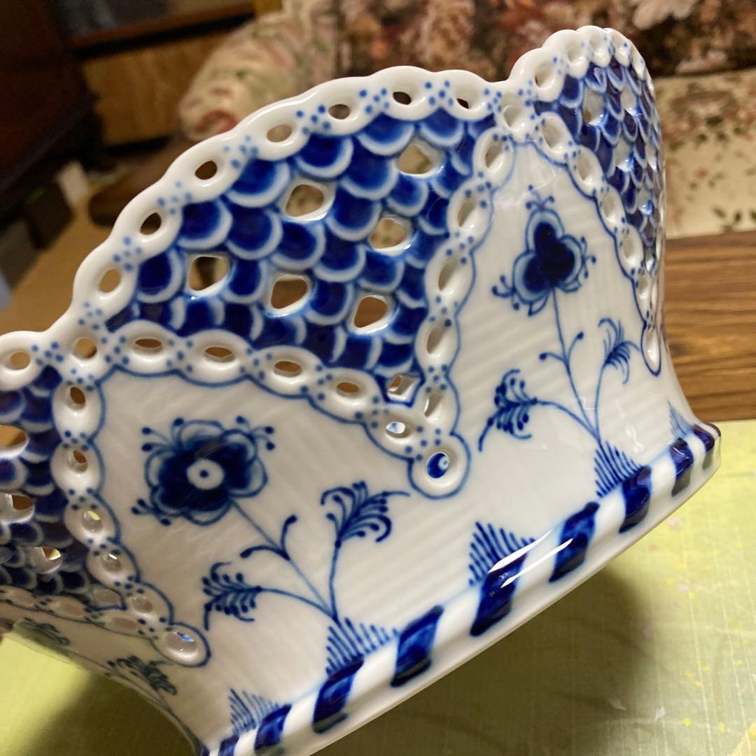 ロイヤルコペンハーゲン　ブルーフルーテッドダブルレース　フルーツボウル