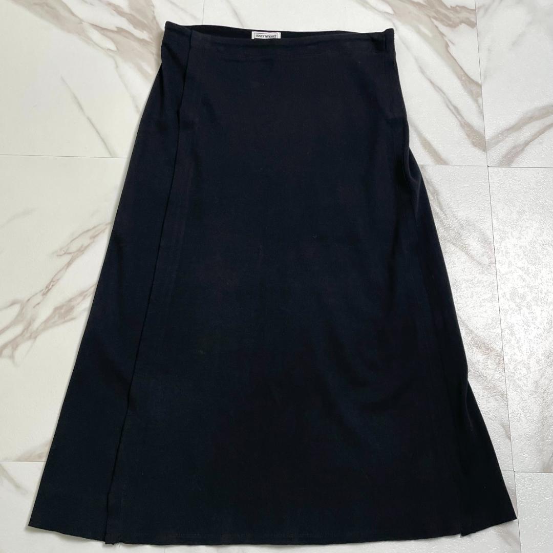 美品 イッセイミヤケ FETE ロングスカート コットン100% 黒 2