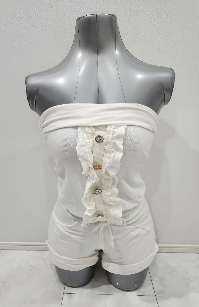 リズリサ y2k ギャル 姫系 姫ギャル リボン レース フリル ロンパース