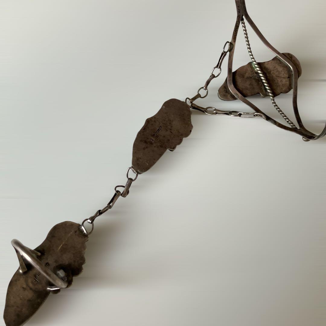 ナバホ族 NAVAJO スレイブブレスレット リング オニキス H刻印