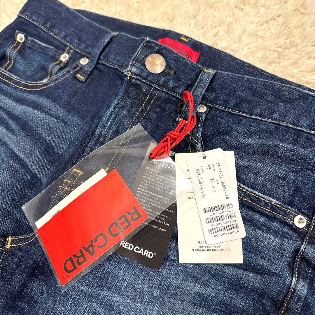 新品タグ付◎RED CARD アニバーサリー　デニム　スリムテーパード　26