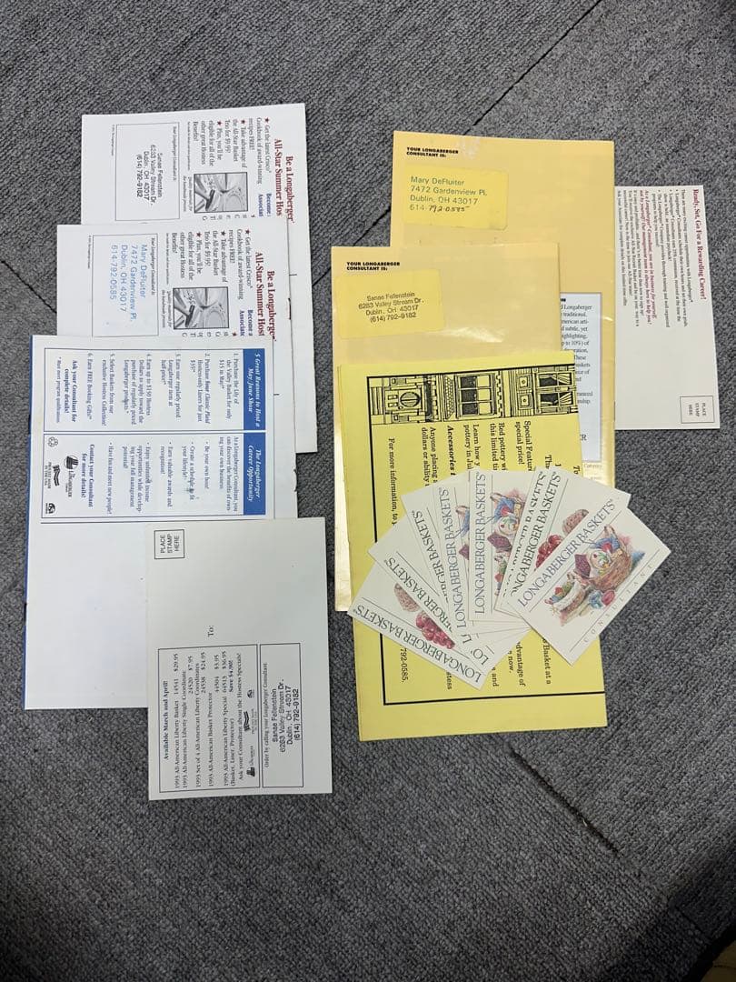 ロンガバーガー　Longabergerアメリカ製 ストライプ柄バスケット 2点