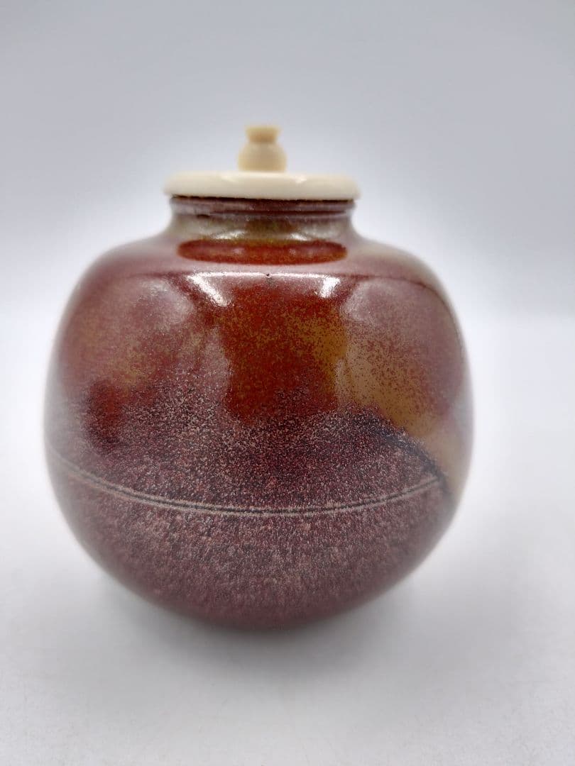 c907【新品・未使用】大名物唐物 紹鴎茄子写 龍喜窯 木箱 茶道具