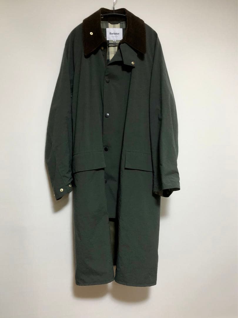 Barbour バーレイBURGHLEY-MU-TECHコートグリーン 38