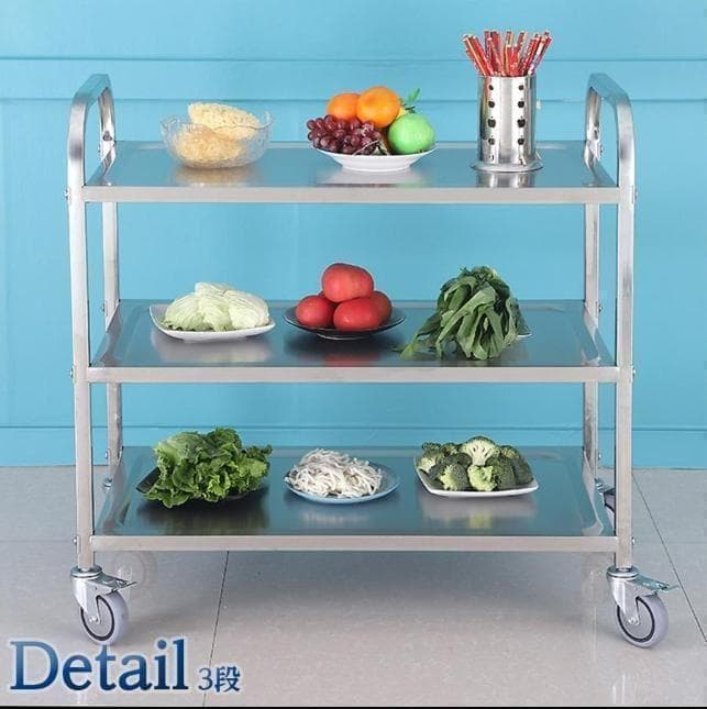 ステンレスワゴン 3段 キャスター付き キッチンワゴン 90cm 業務用 飲食店