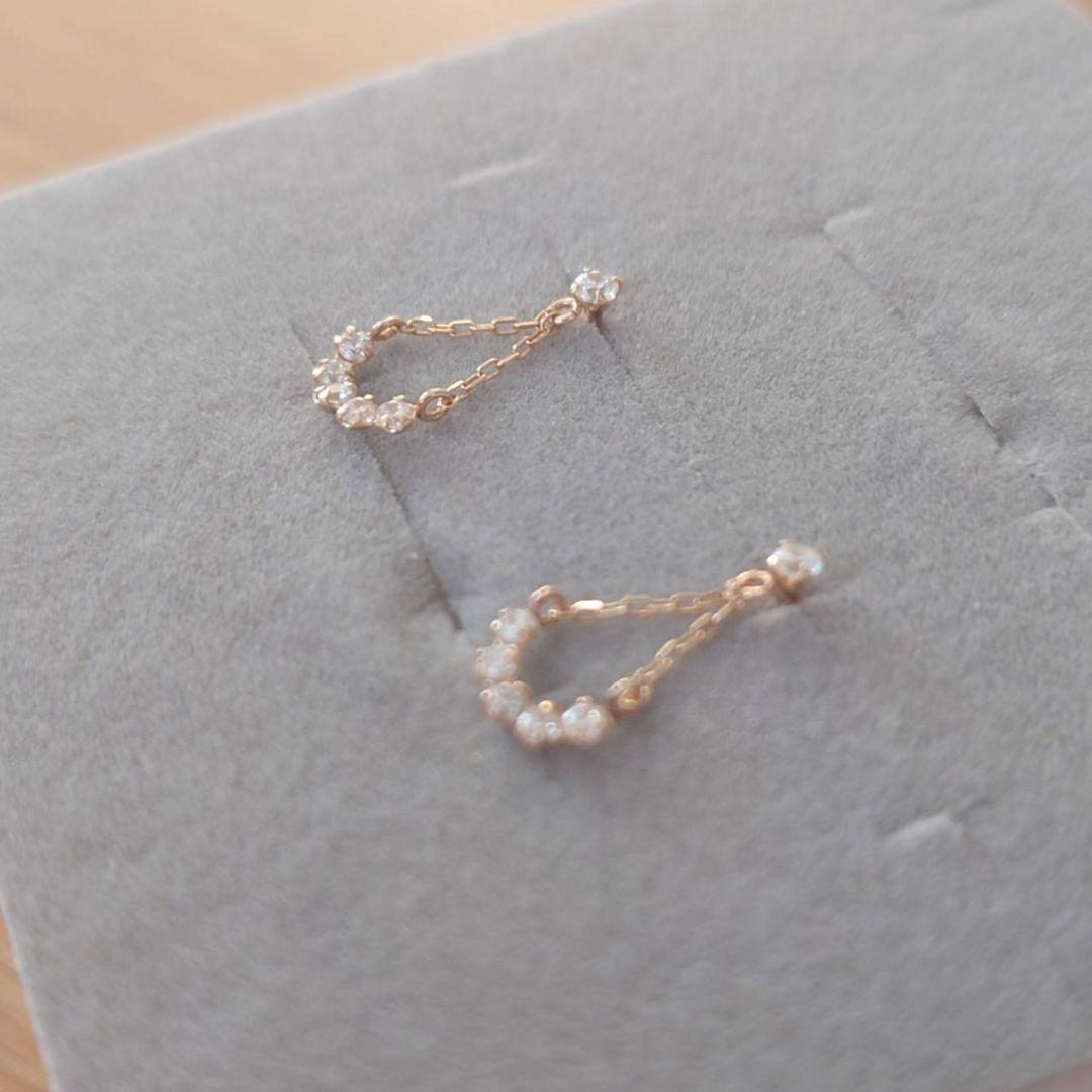 組曲　しずく型ピアス　キュービックジルコニア　K10