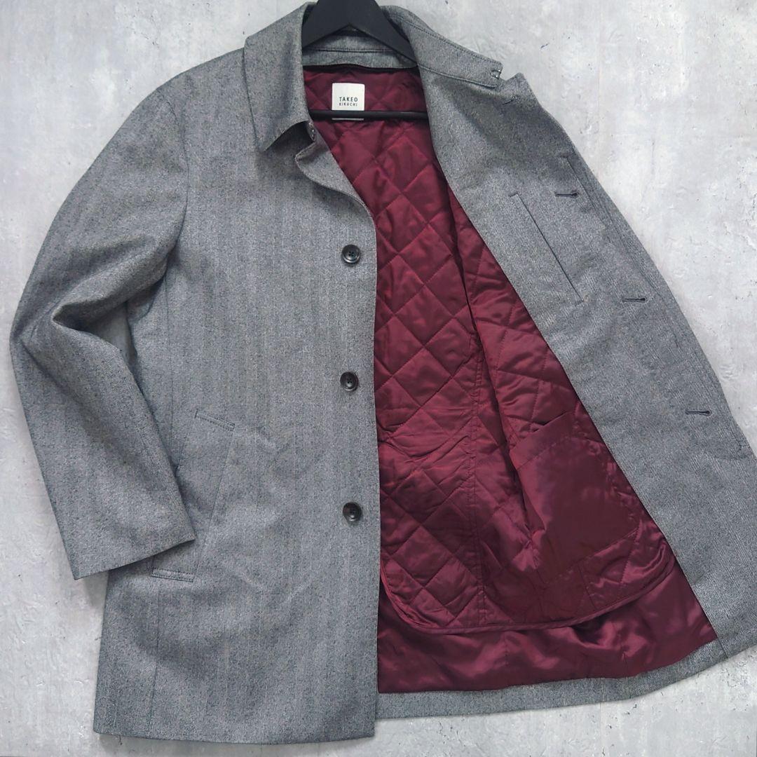 タケオキクチ 現行タグ ステンカラーコート ヘリンボーン ライナー 2way