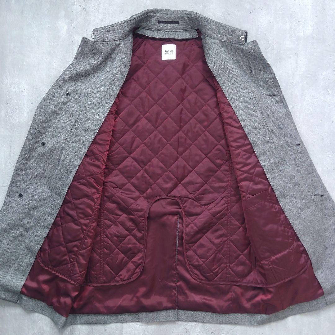 タケオキクチ 現行タグ ステンカラーコート ヘリンボーン ライナー 2way