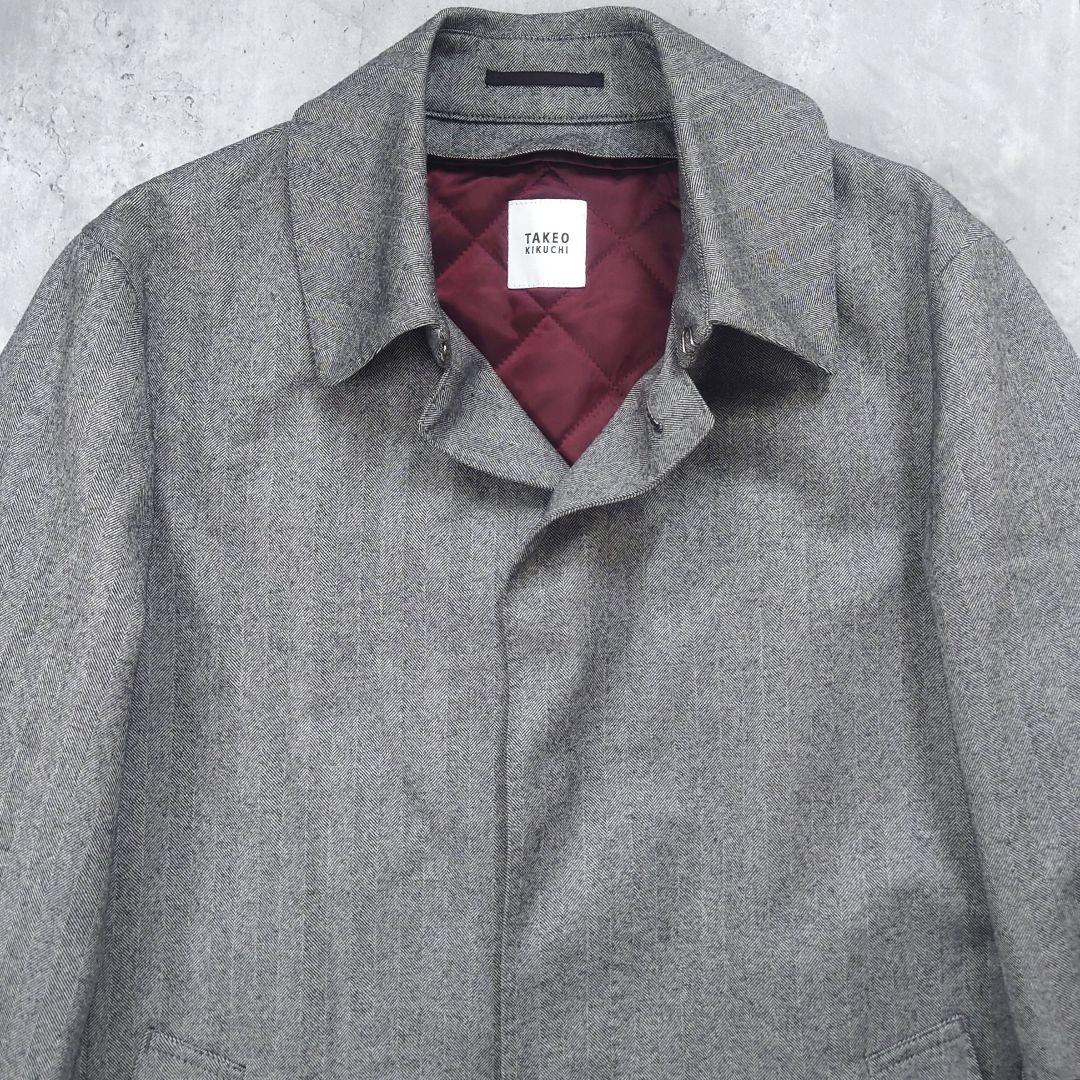 タケオキクチ 現行タグ ステンカラーコート ヘリンボーン ライナー 2way