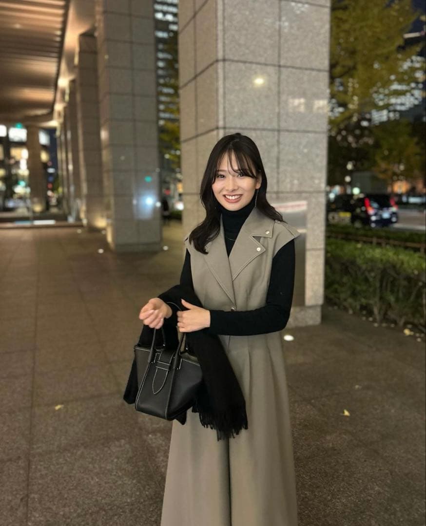 【Aimeine】オールインワン ワイドパンツ ベージュ