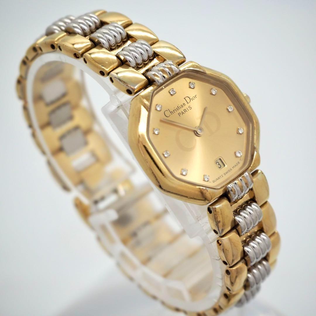 専用164 クリスチャンディオール　ゴールド　オクタゴン　ダイヤ　レディース