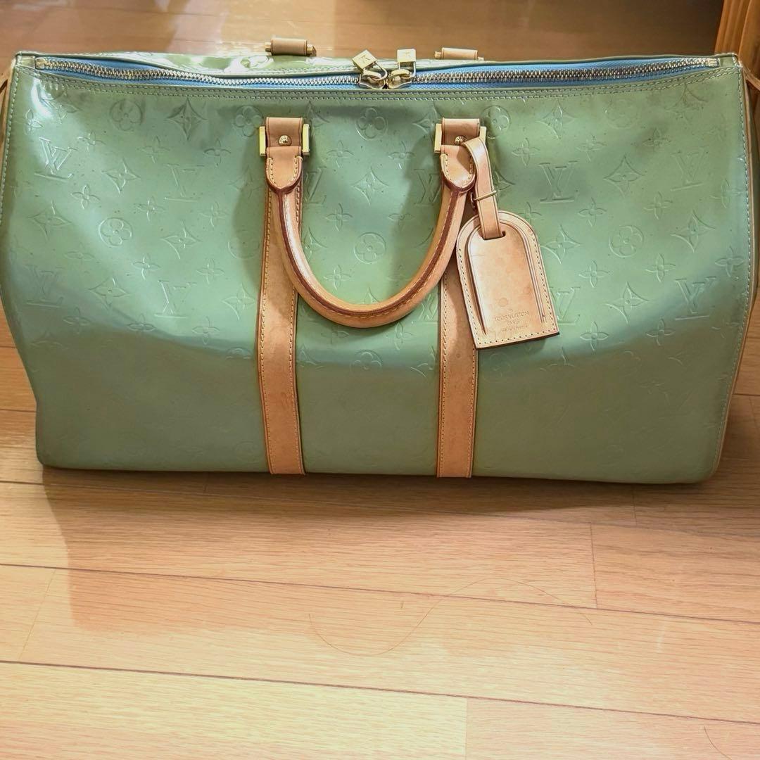 ルイヴィトン ボストンバック　ヴェルニ　ベビーブルー（ジャンク品）