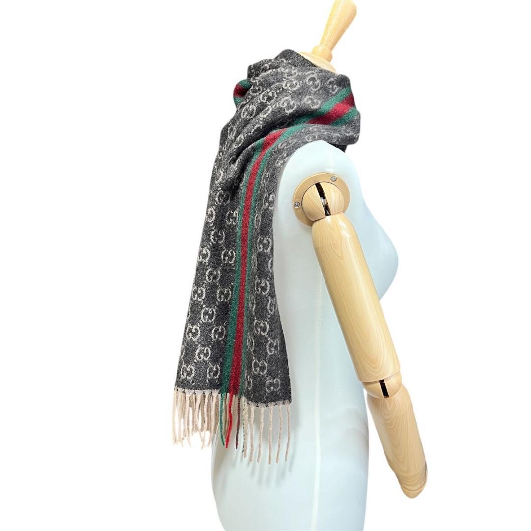 【専用】GUCCI グッチ カシミヤ100% GG柄マフラー 極美品タグ付き