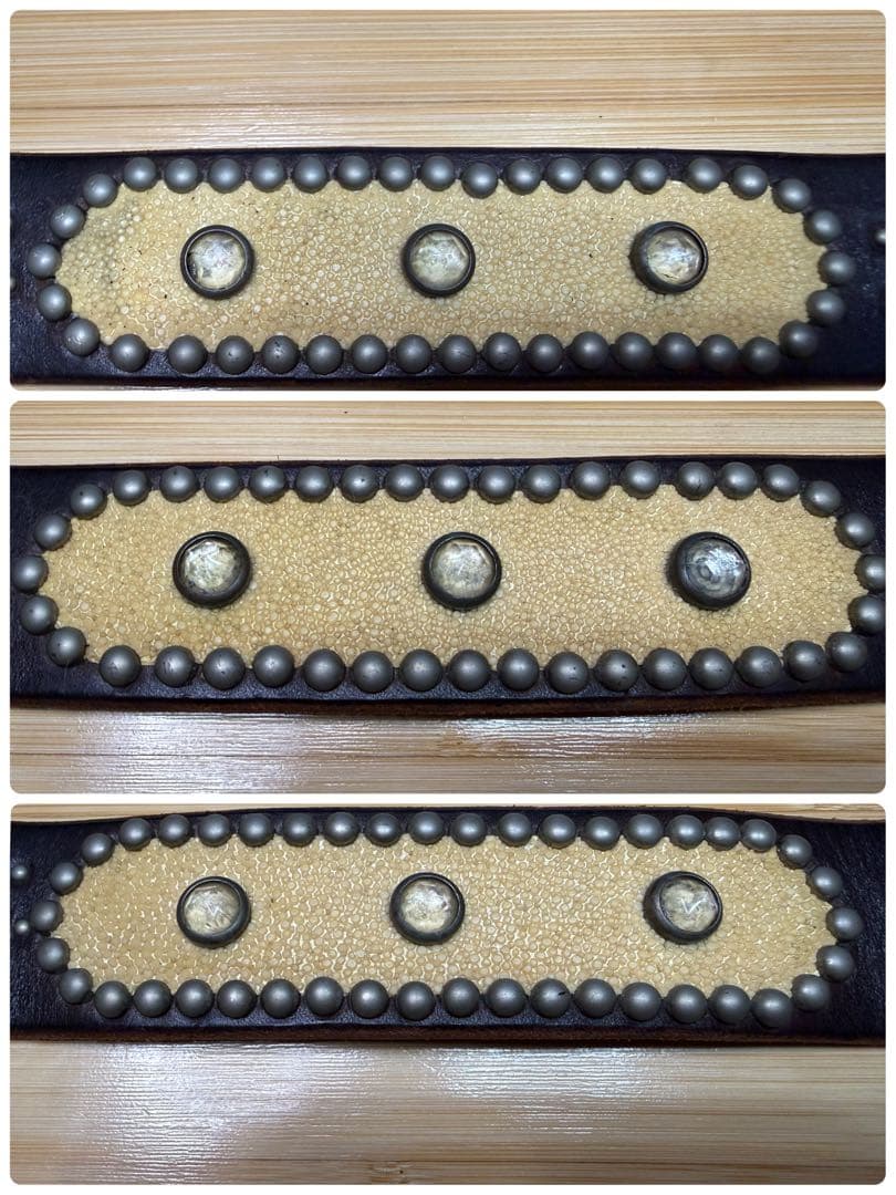 ⭐️HTC⭐️オーバルスティングレイ⭐️ダークブラウンレザー&クリアストーン⭐️30