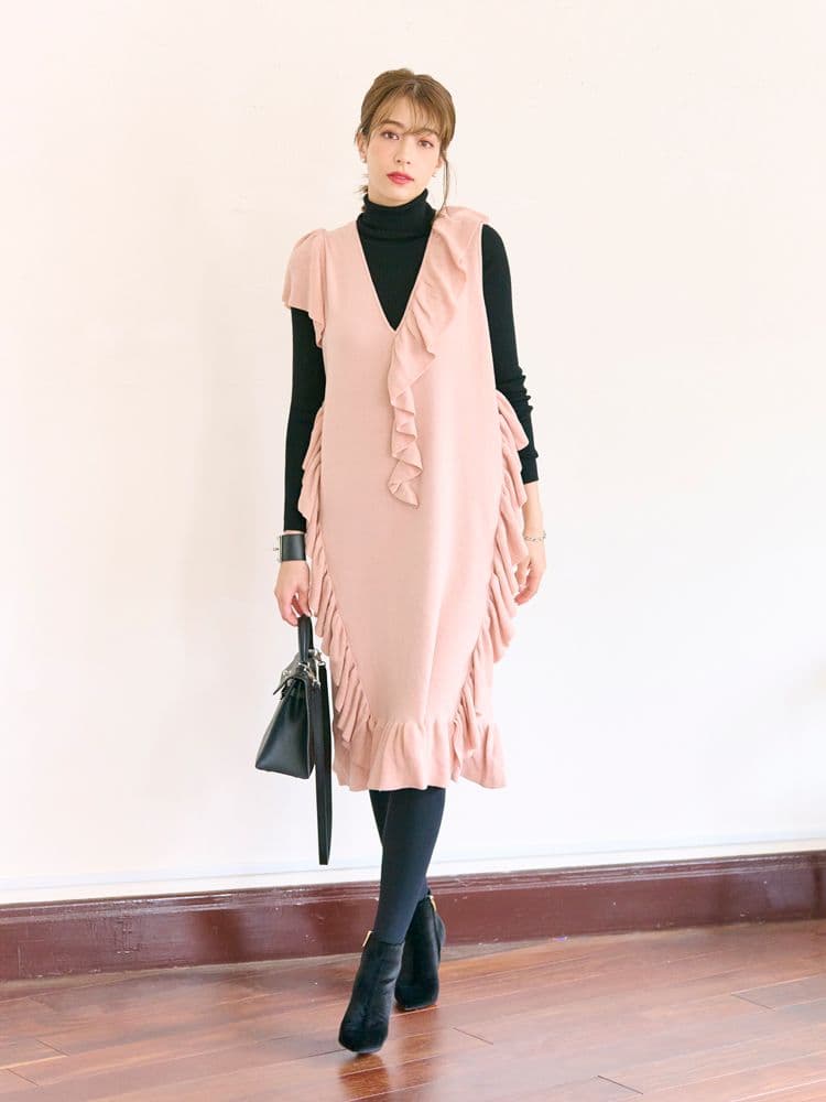 りんりん【0108-4】Chesty フリルニットジャンパースカート