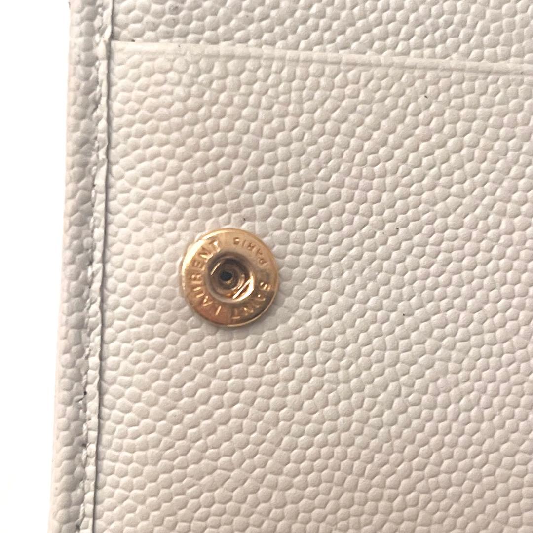 サンローラン Vステッチ キルティング 二つ折り財布 YSL 0202-①