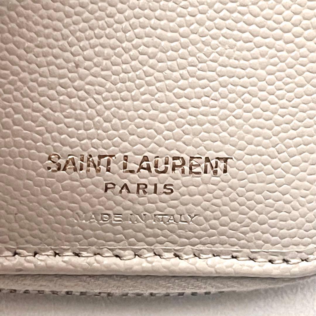 サンローラン Vステッチ キルティング 二つ折り財布 YSL 0202-①