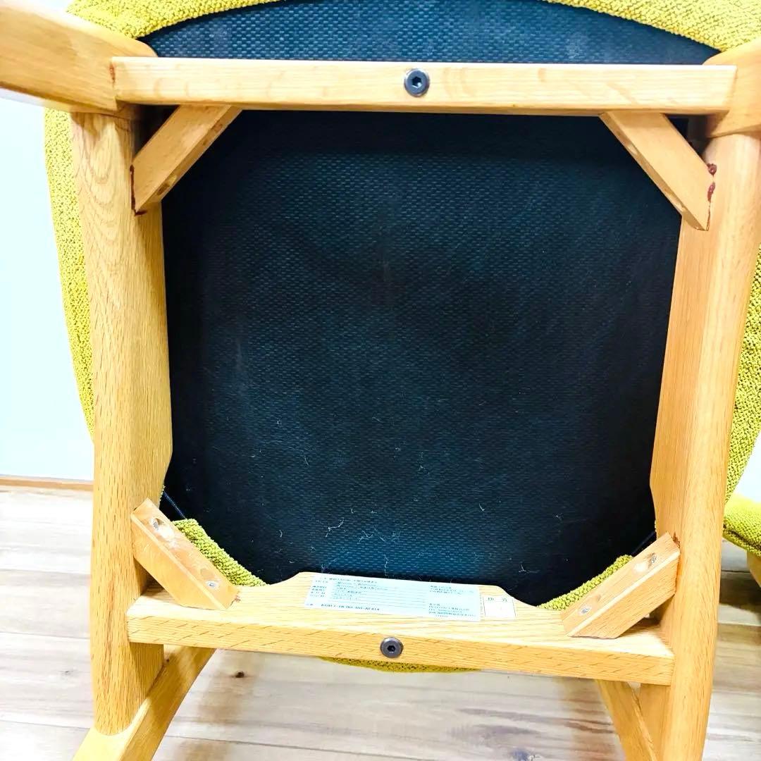 ナガノインテリア　天然木フレーム　ダイニングチェア2脚セット　グリーン