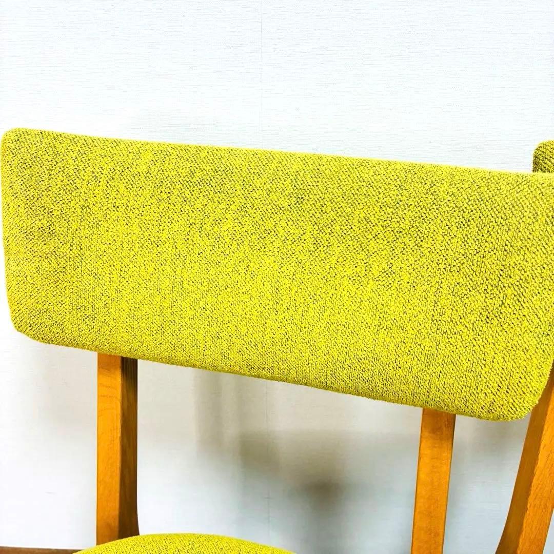 ナガノインテリア　天然木フレーム　ダイニングチェア2脚セット　グリーン