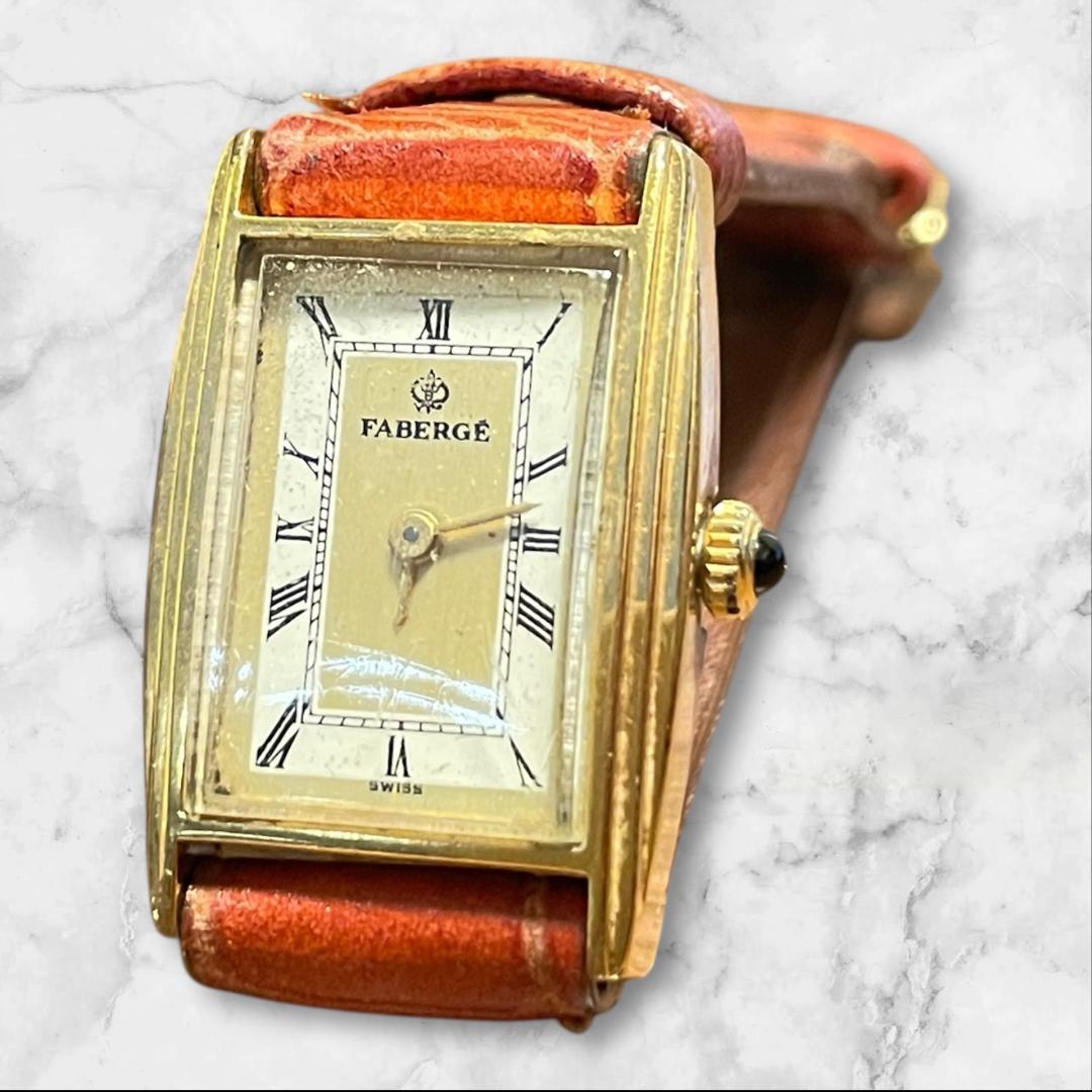 FABERGÉ ファベルジェ 腕時計 ヴィンテージ 手巻き ゴールド レザー
