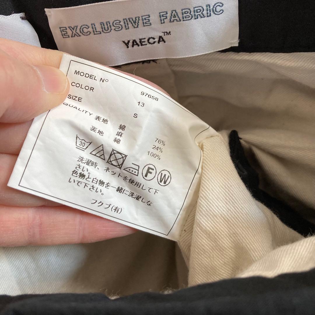 ヤエカ yaeca ビッグタックキュロット　コットンリネン　黒　ブラック