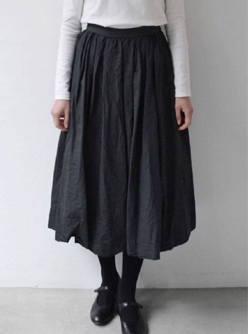 ヤエカ yaeca ビッグタックキュロット　コットンリネン　黒　ブラック