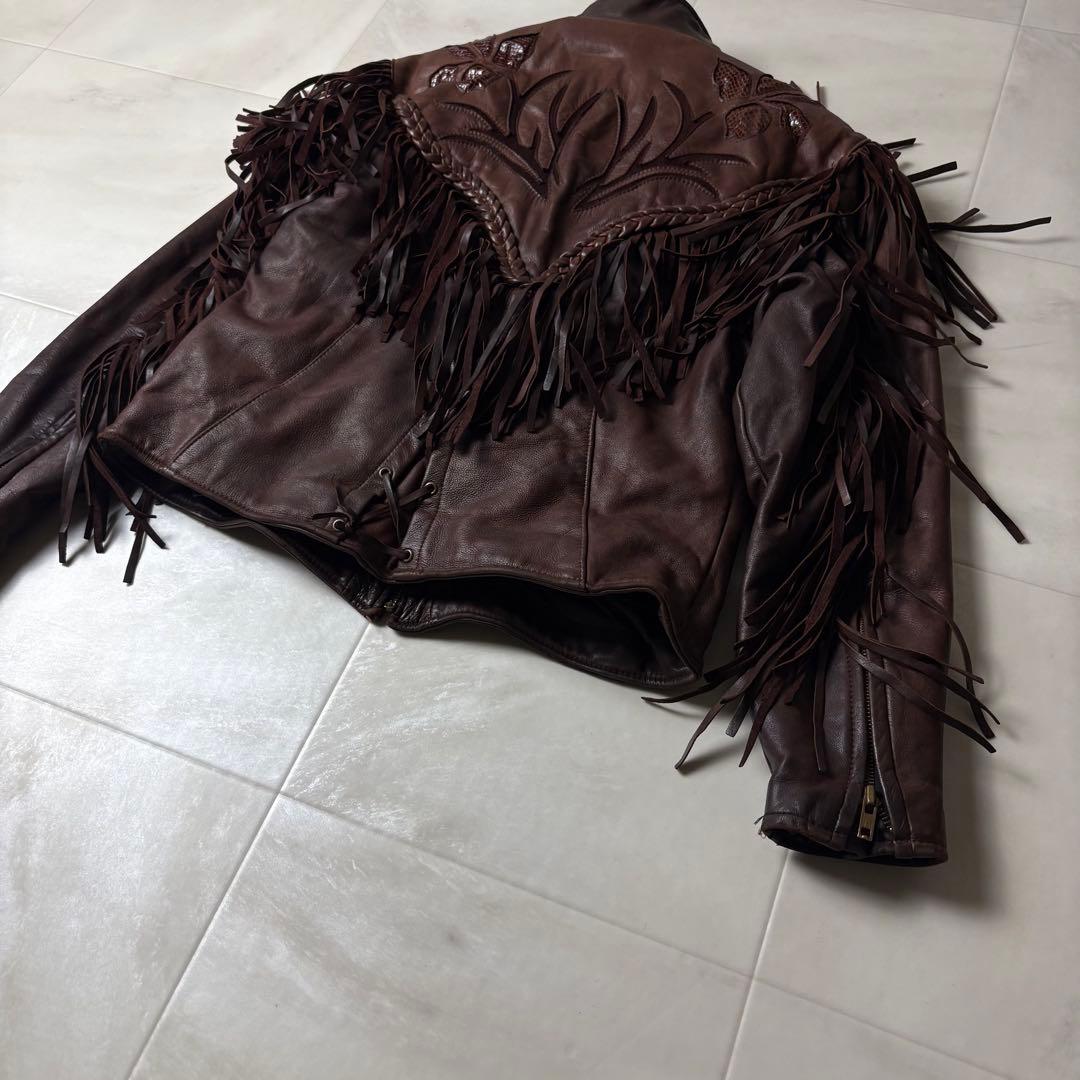 HOWARD'S 本革 USA製 ウエスタン フリンジ レザージャケット