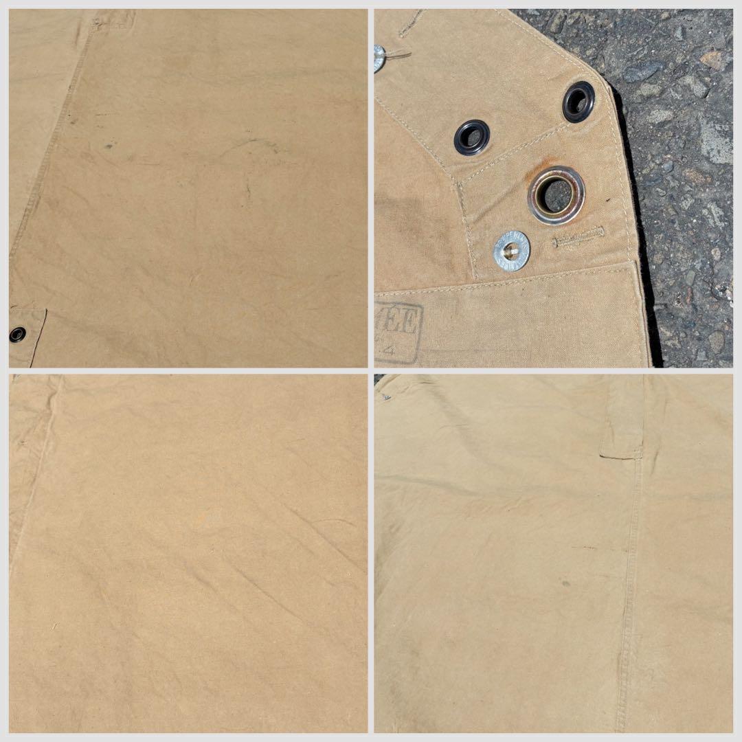 50s フランス軍 テントシェル タープ ポンチョパップテント カーキベージュ