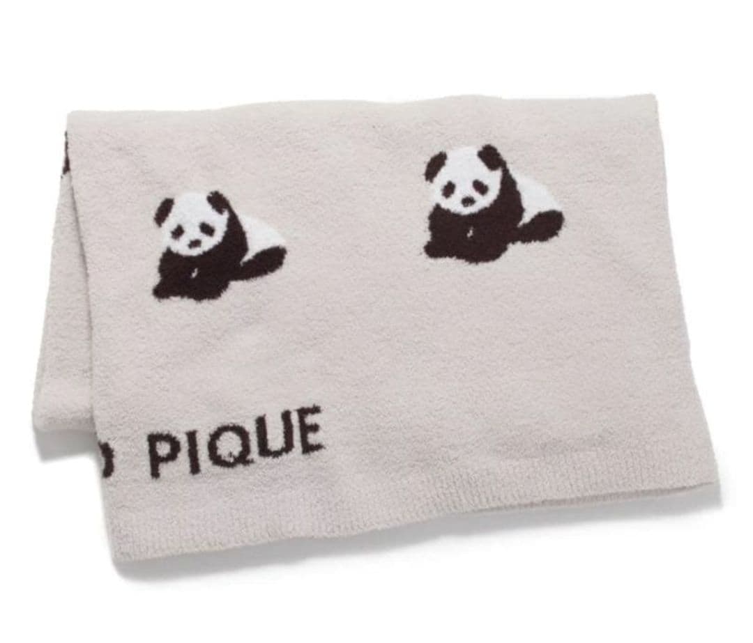 新品未使用　ジェラートピケ パンダジャガードマルチカバー　ピンクベージュ