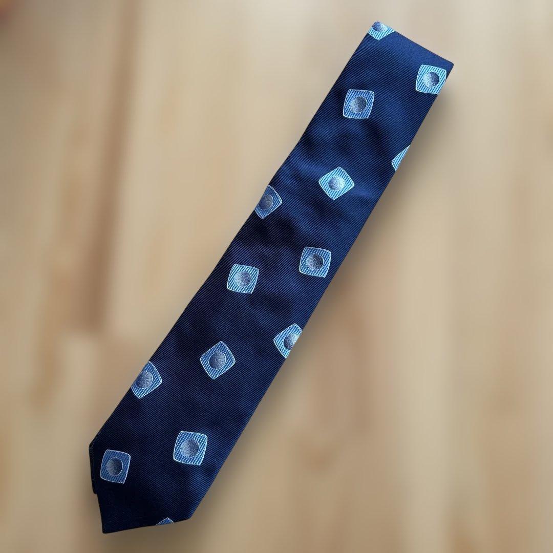 FRANCO BASSI ネイビー ネクタイ