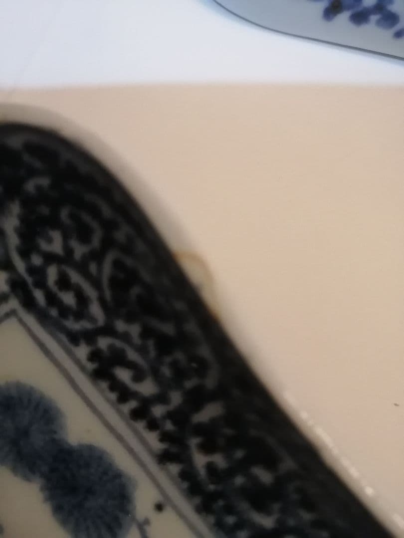 4枚セット　富貴長春　古伊万里 角皿 長皿　蛸唐草 松竹梅　印判手 江戸前期