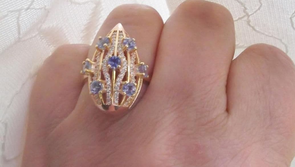 鮫*肌様 特別価格 タンザナイトリング 15.8号 K18PG