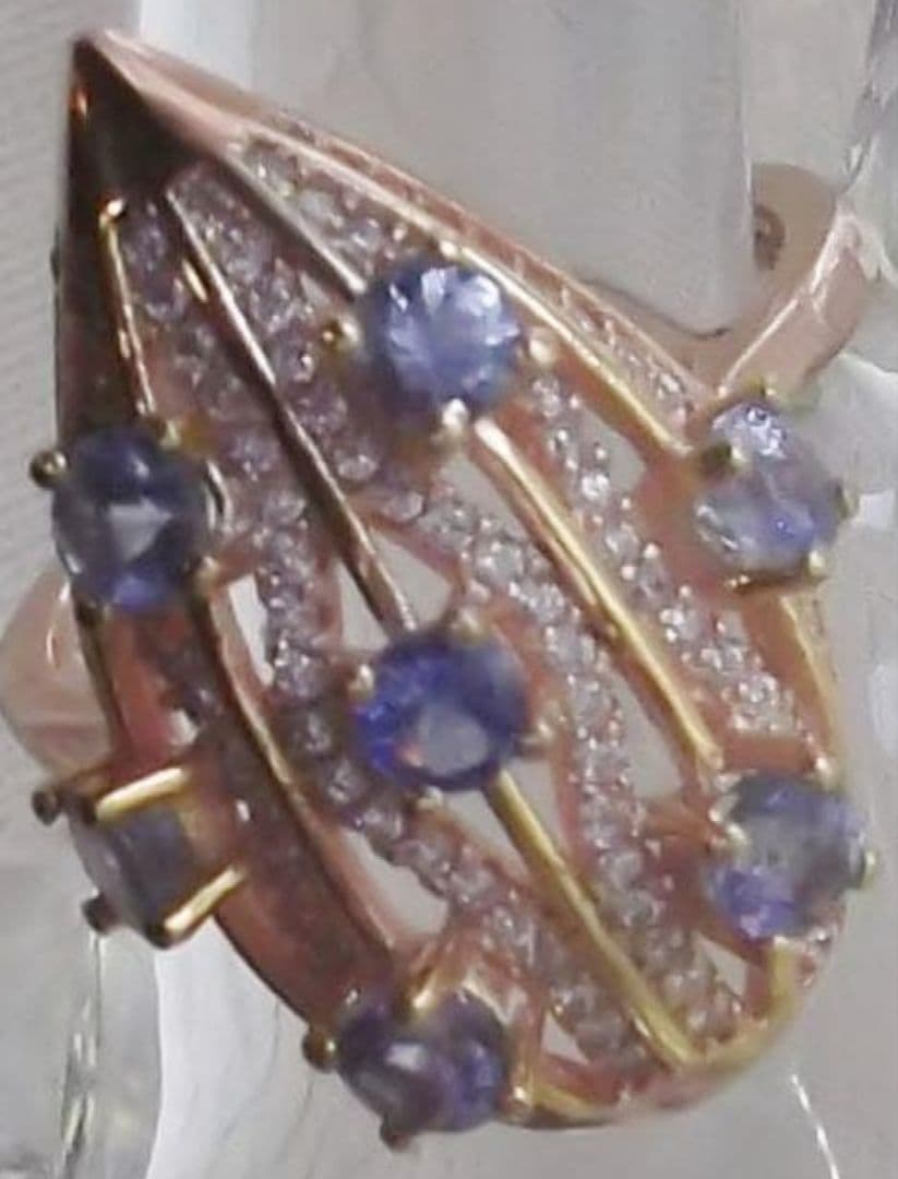 鮫*肌様 特別価格 タンザナイトリング 15.8号 K18PG