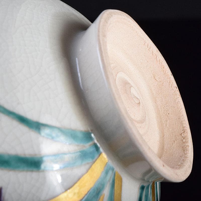 茶道具　真葛焼　宮川香斎作　長造釉　あやめの絵　茶碗　鵬雲斎極め箱　MR9445