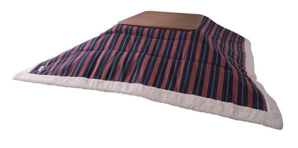 おしゃれ ふかふか かわいい 暖かい 正方形 こたつ布団 ストライプ柄