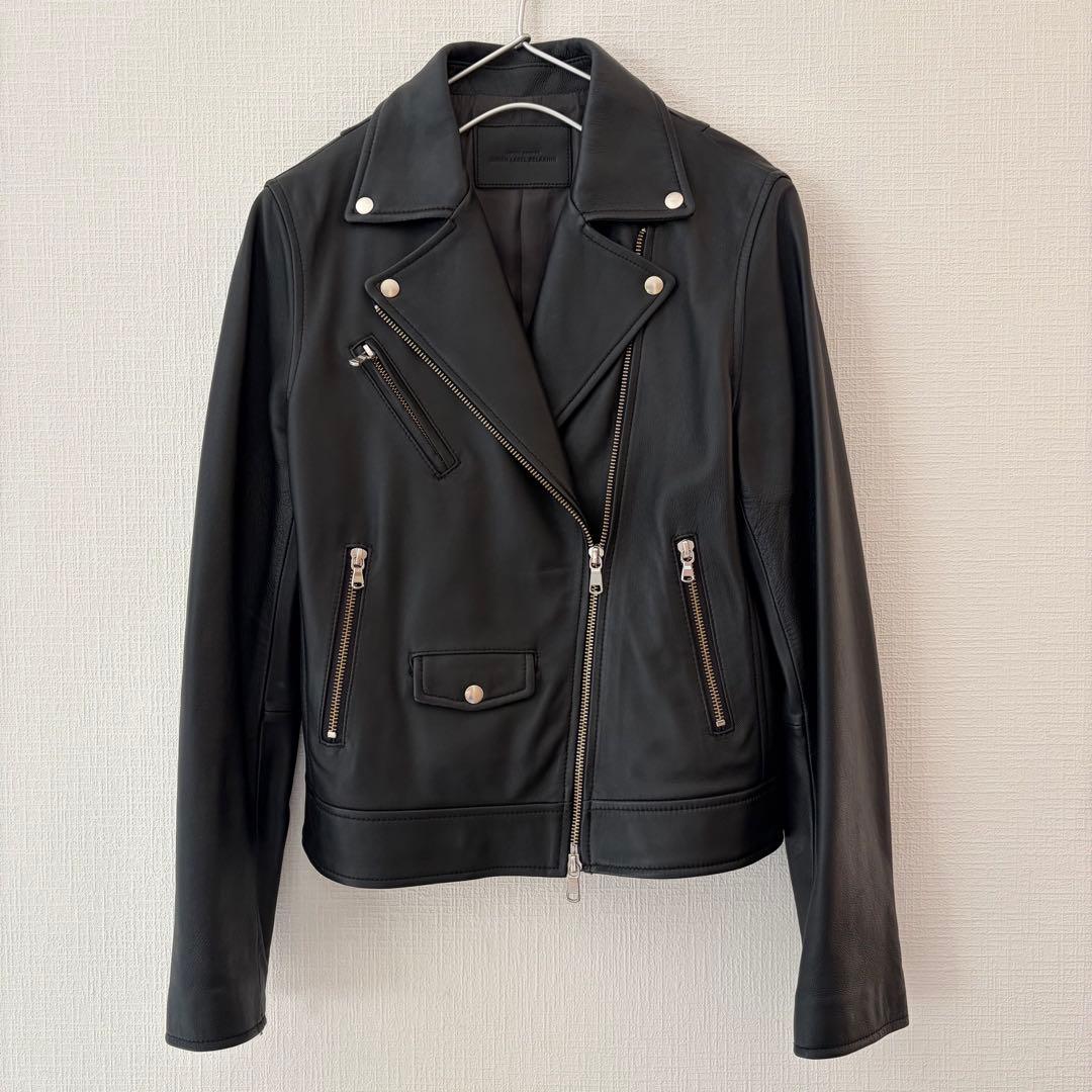 グリーンレーベルリラクシング　 レザーライダースジャケット　ブラック　40サイズ