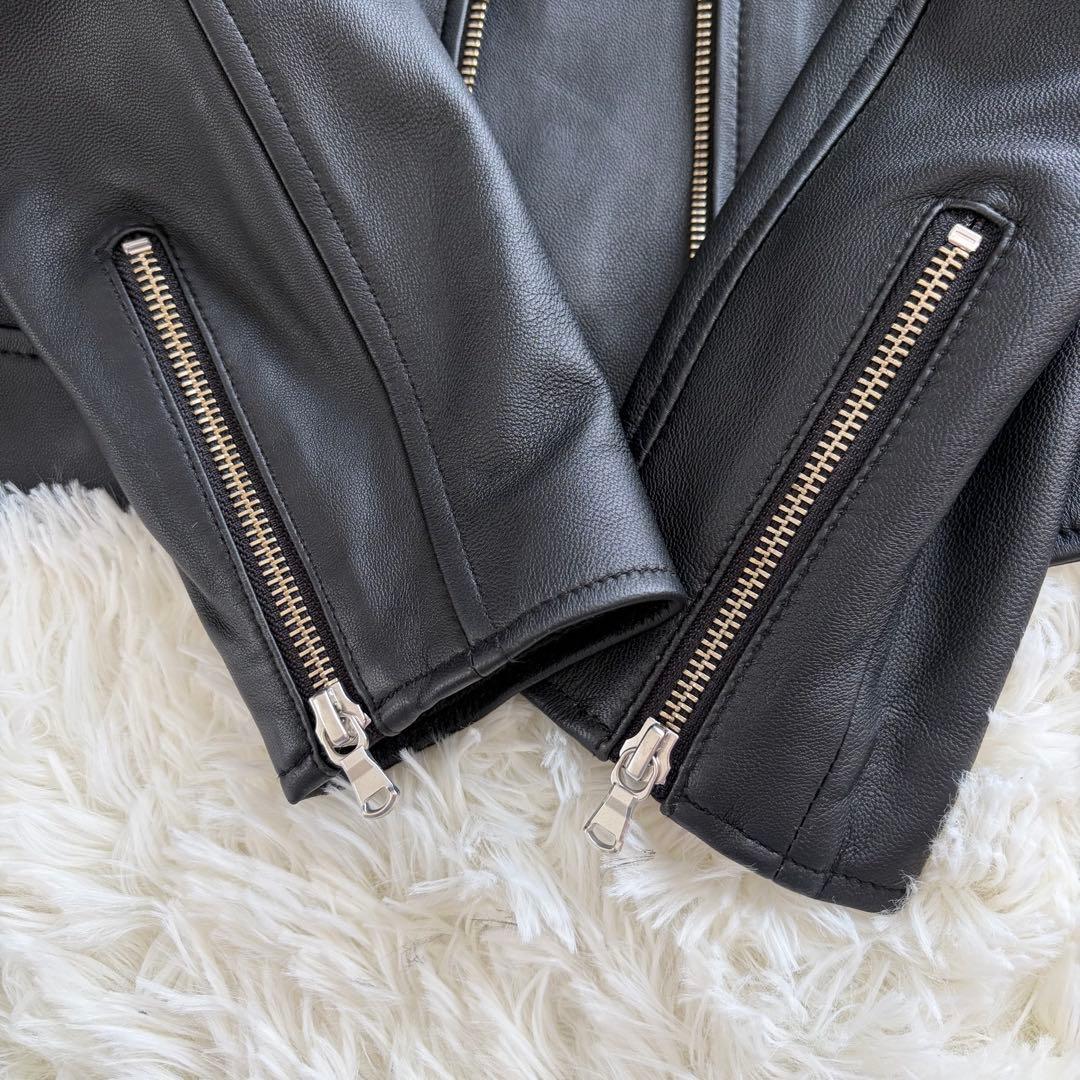 グリーンレーベルリラクシング　 レザーライダースジャケット　ブラック　40サイズ